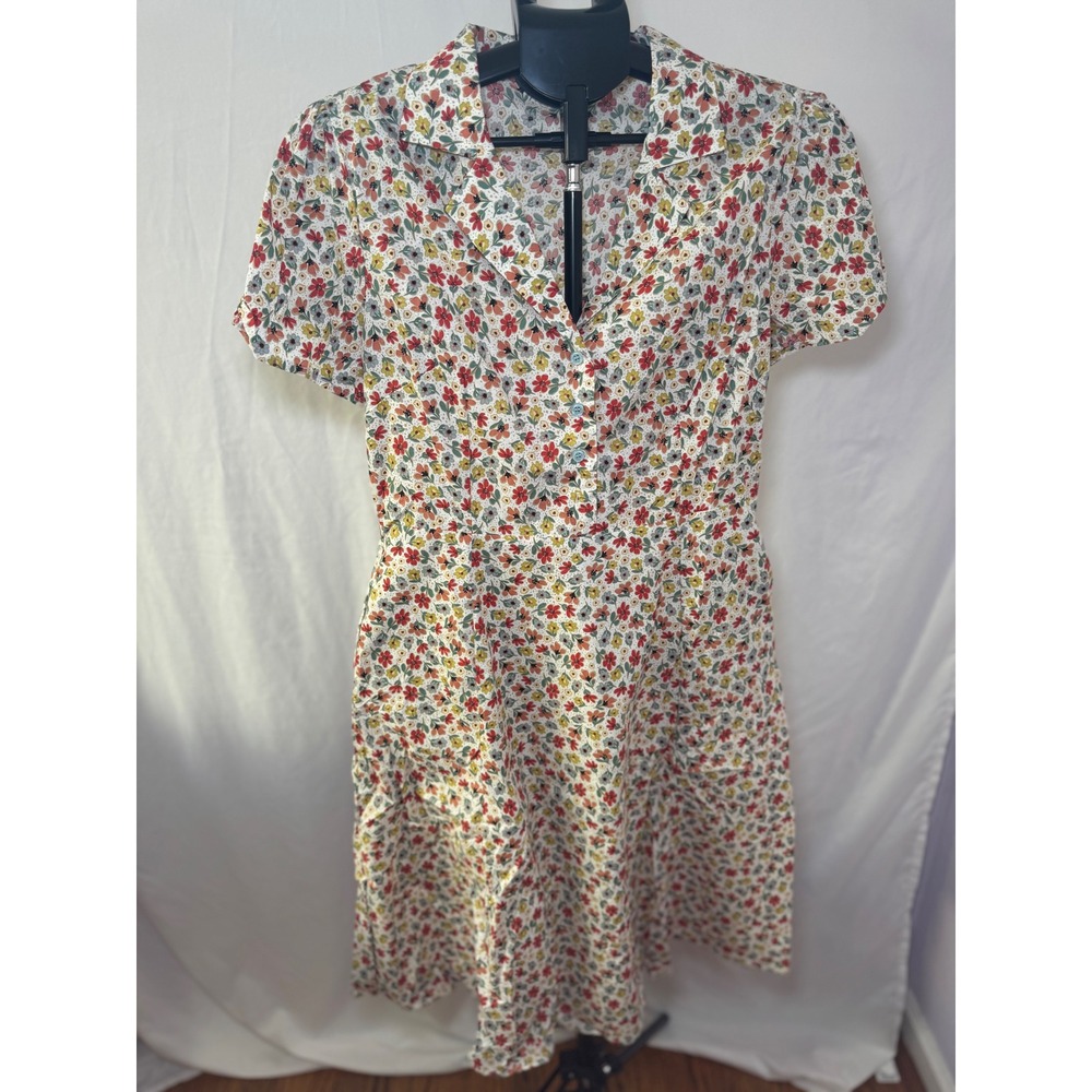 Tulip B Shirt Dress Women Medium Multicolor NWT Cottagecore Floral